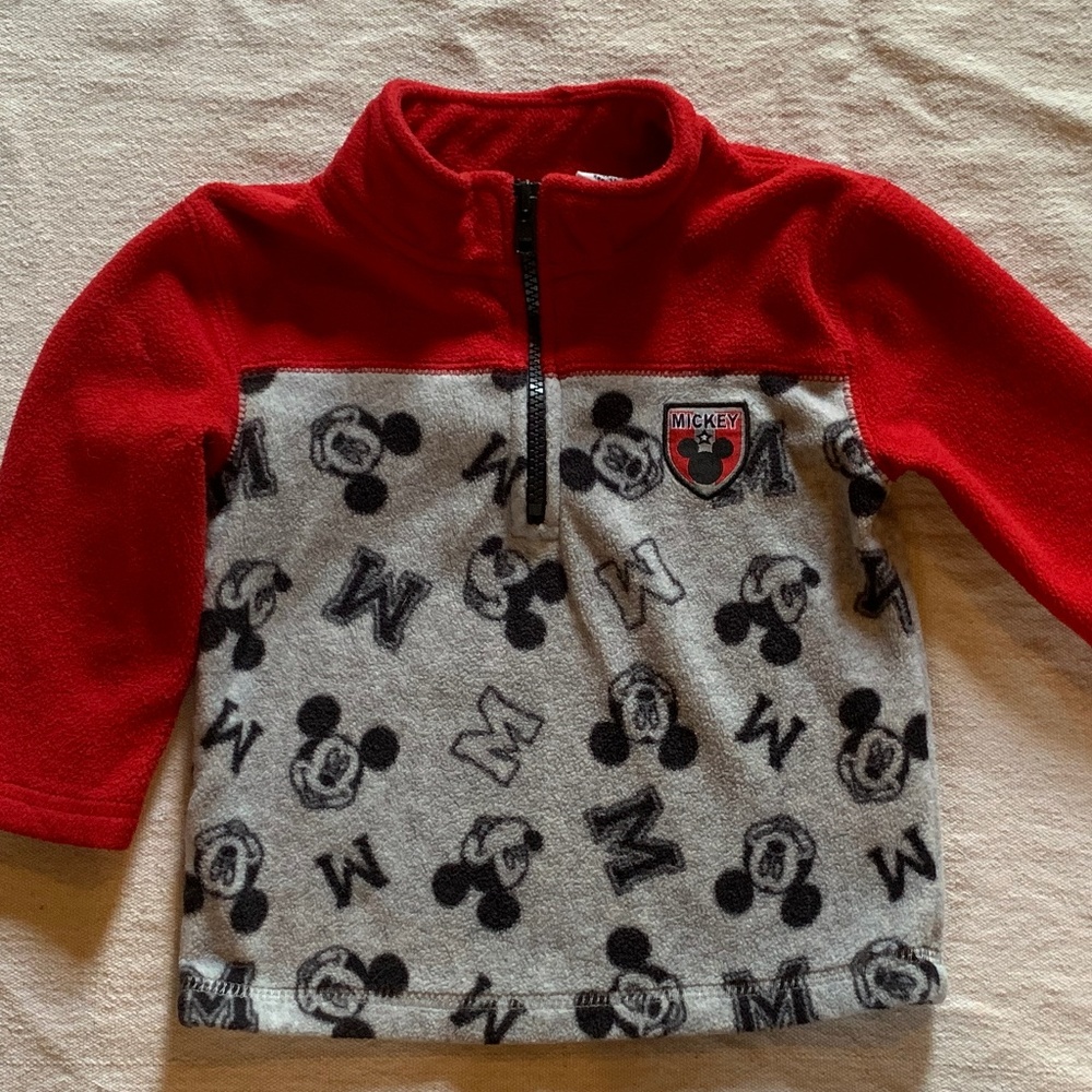 Toddler Disney Mickey Fleece Pullover 1/4 Zip 18 M